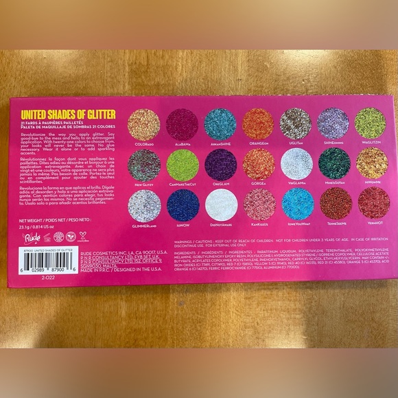 Rude United Shades of Glitter Palette Eyeshadow⭐️ Brand new - Picture 4 of 9